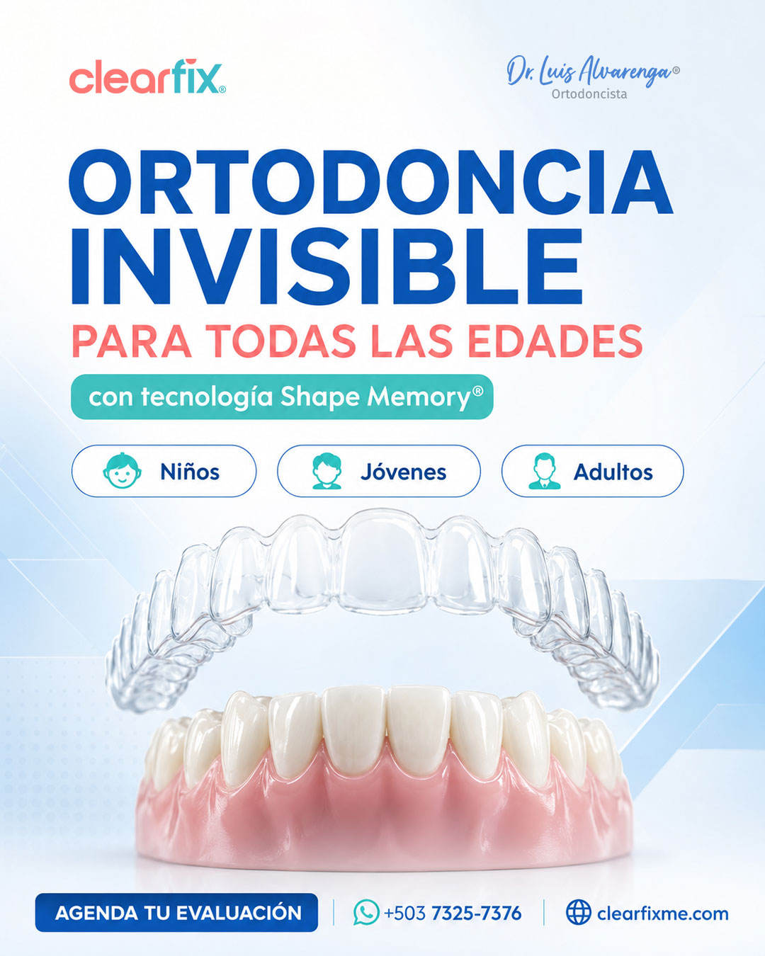 ClearFix Facebook ad: Una sonrisa bien alineada no tiene edad.