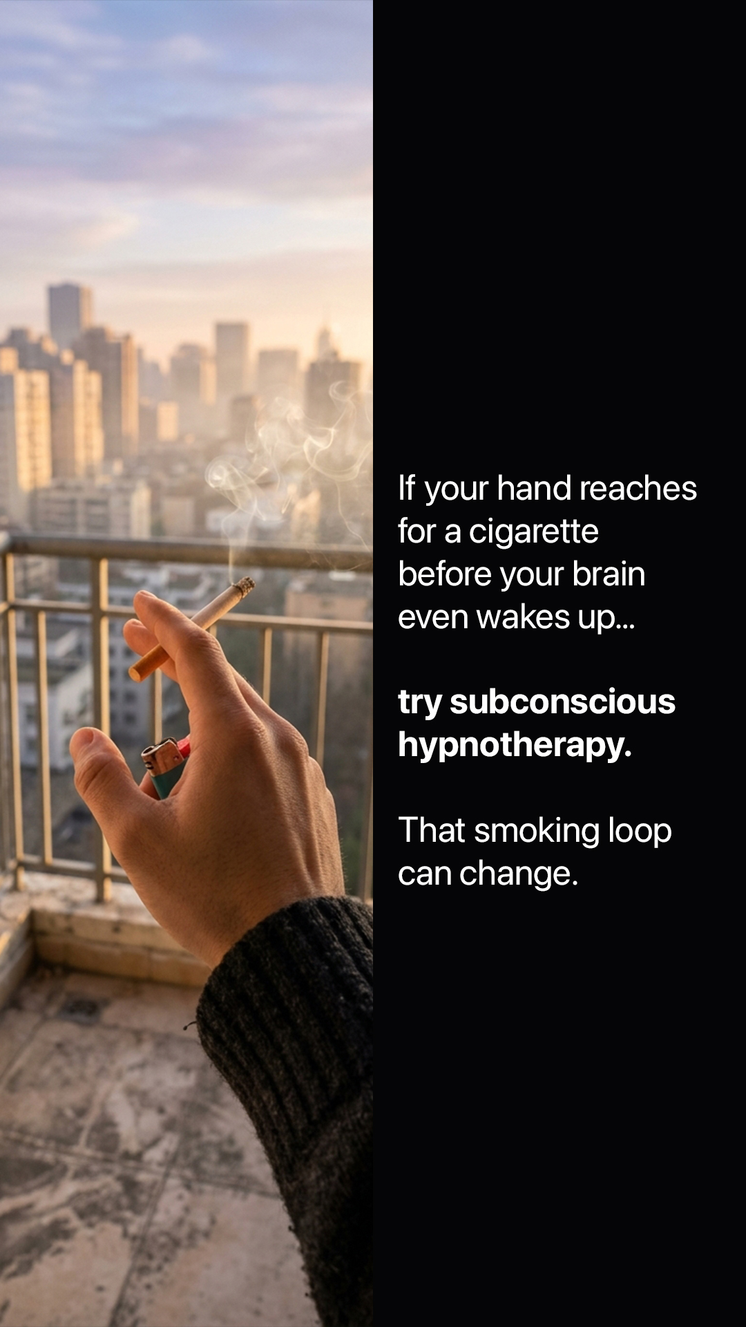 Hypnosis to Stop Smoking Facebook ad