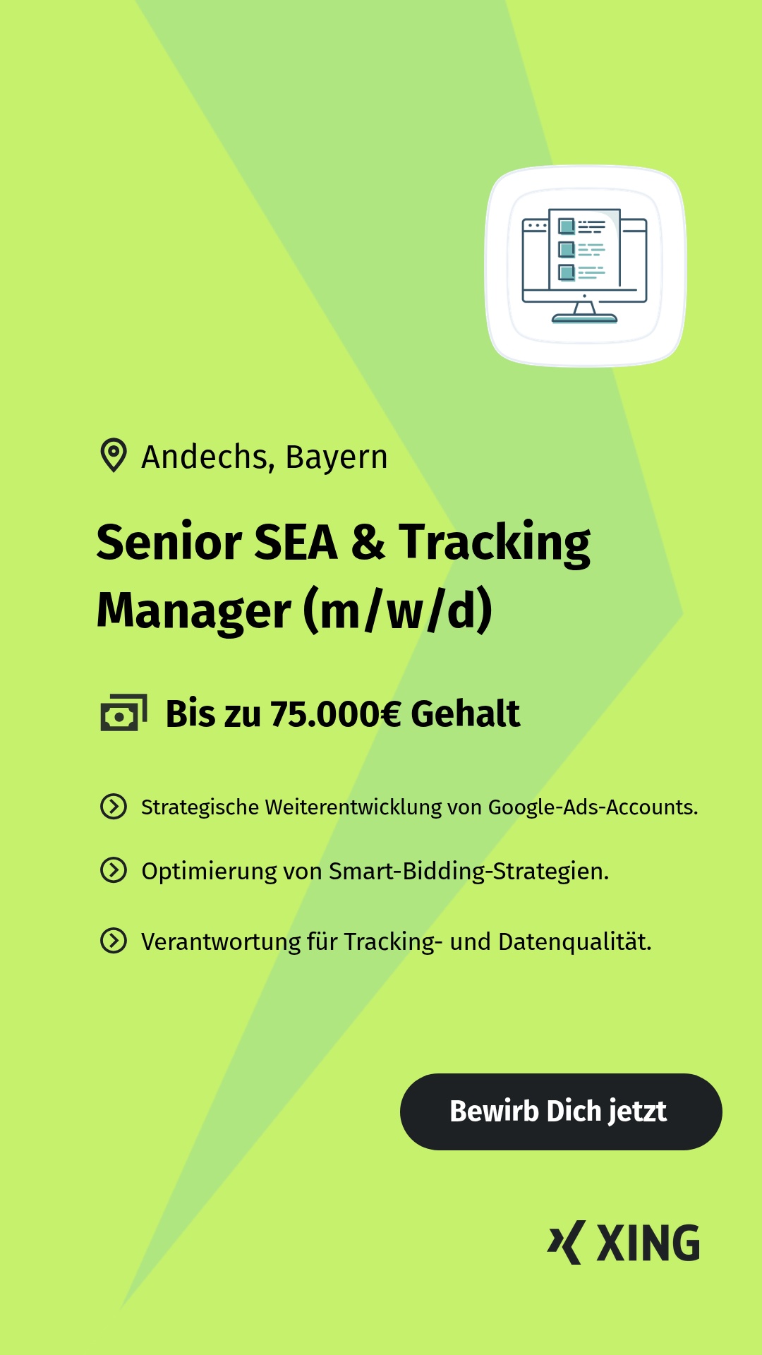 XING Jobs Facebook ad from Jun 24, 2026
