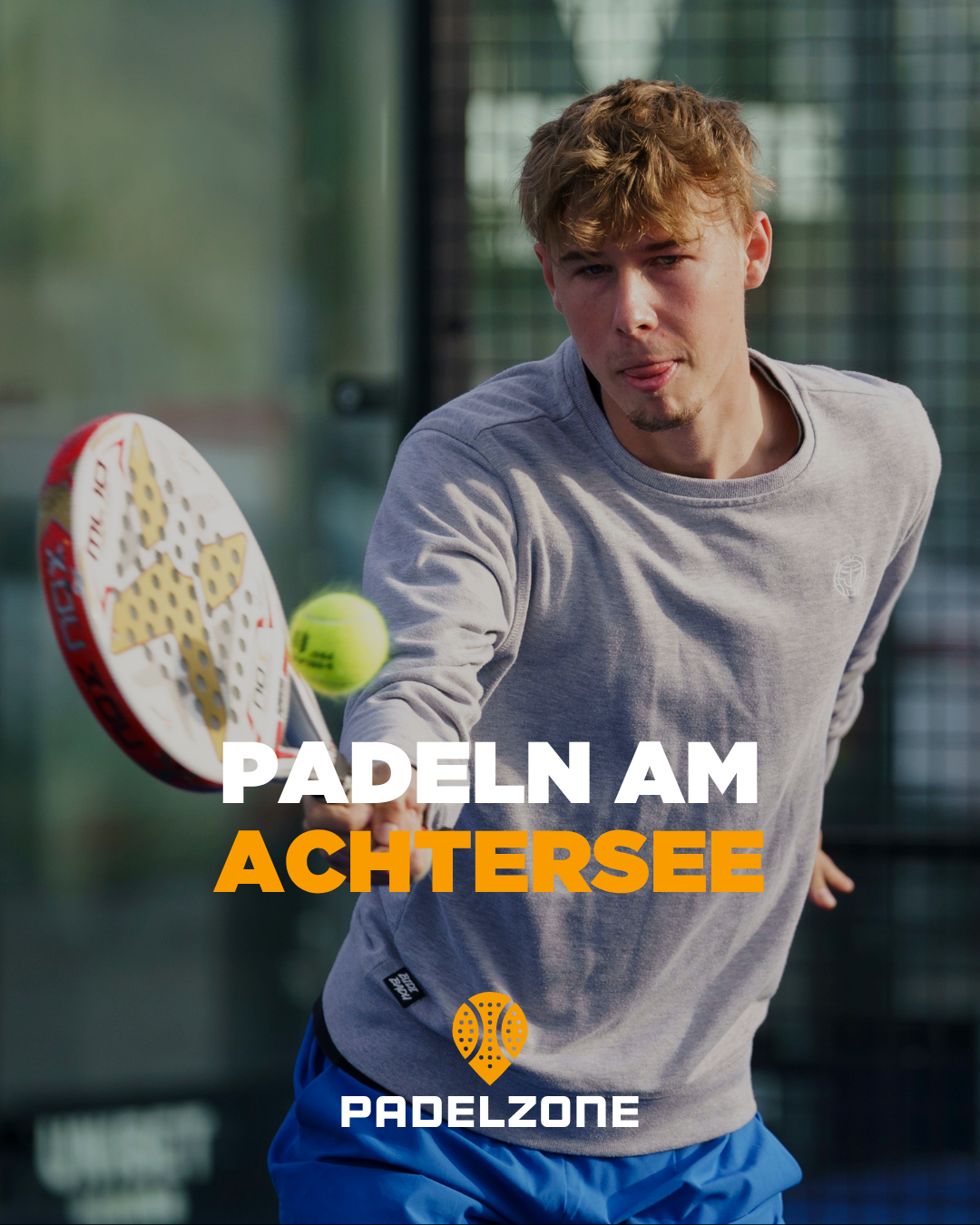 PADELZONE Facebook ad: Padeln mit Seezugang und Beachclub