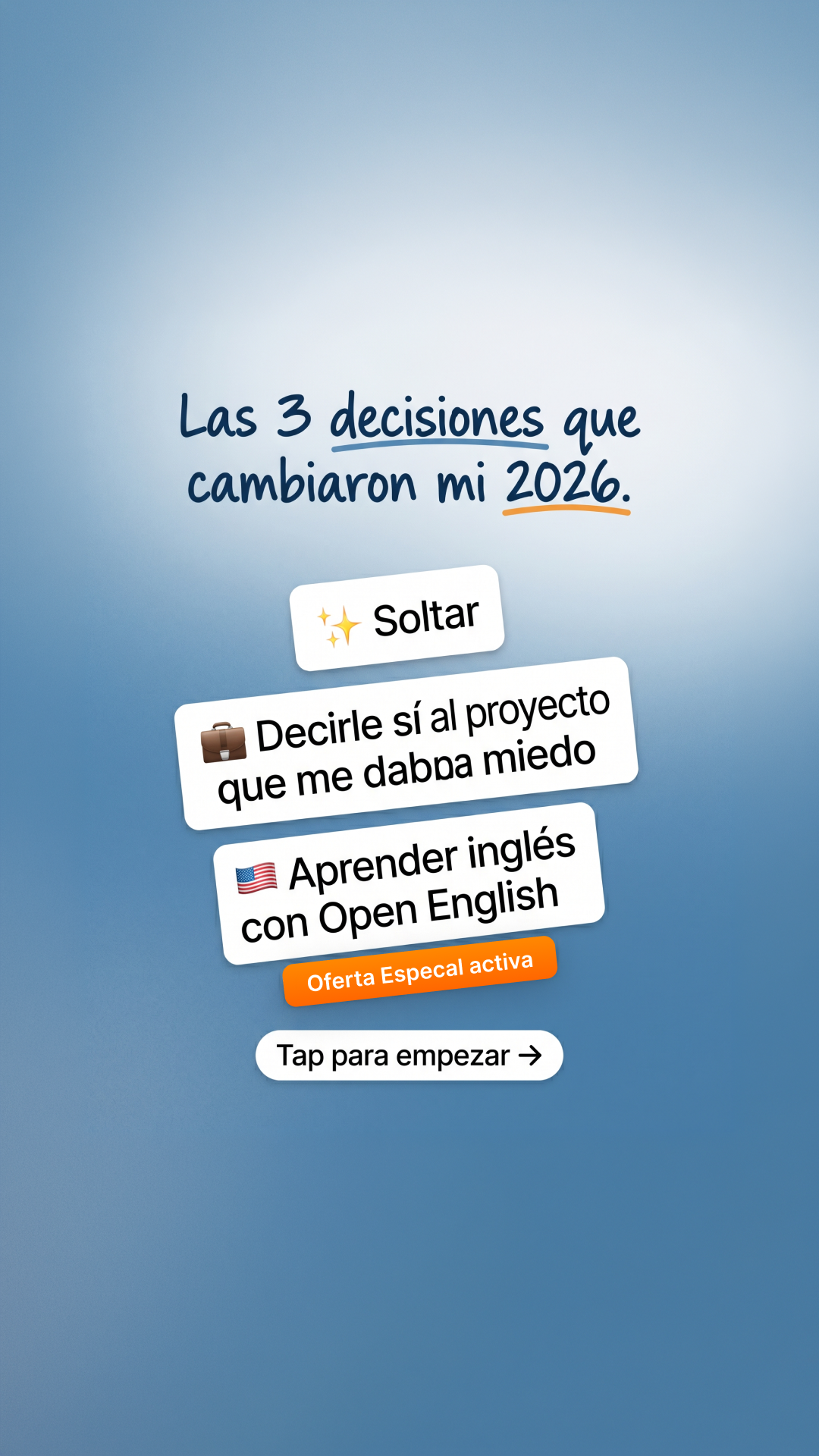 Open English Facebook ad: ¡Aprende inglés online!