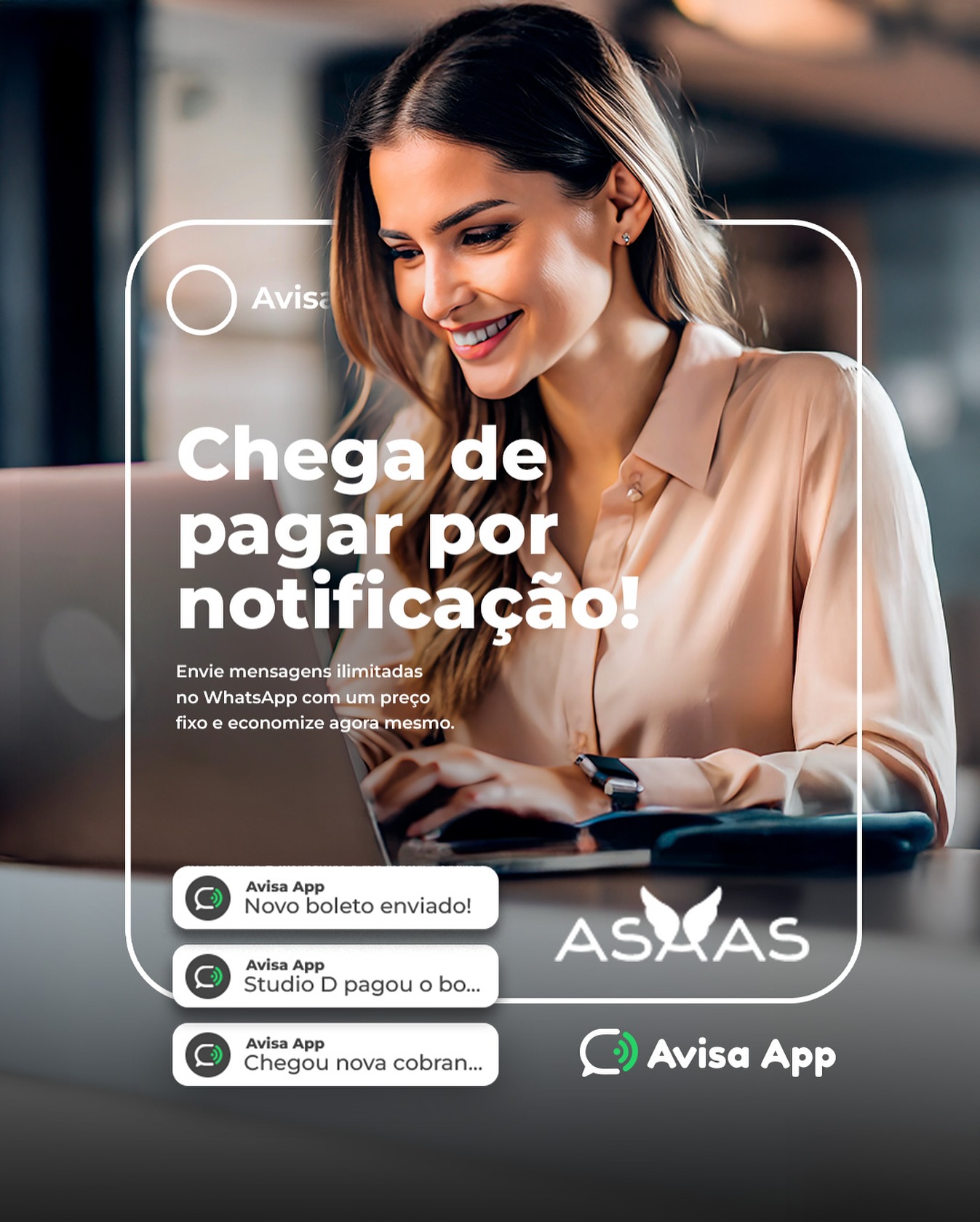 Avisaapp Connected Page Facebook ad: Dê adeus ao custo por mensagem!