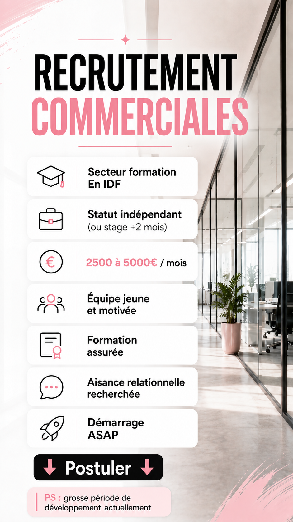 Chuck Sitbon Facebook ad: Recrutement commerciaux - (story ChuckOff)