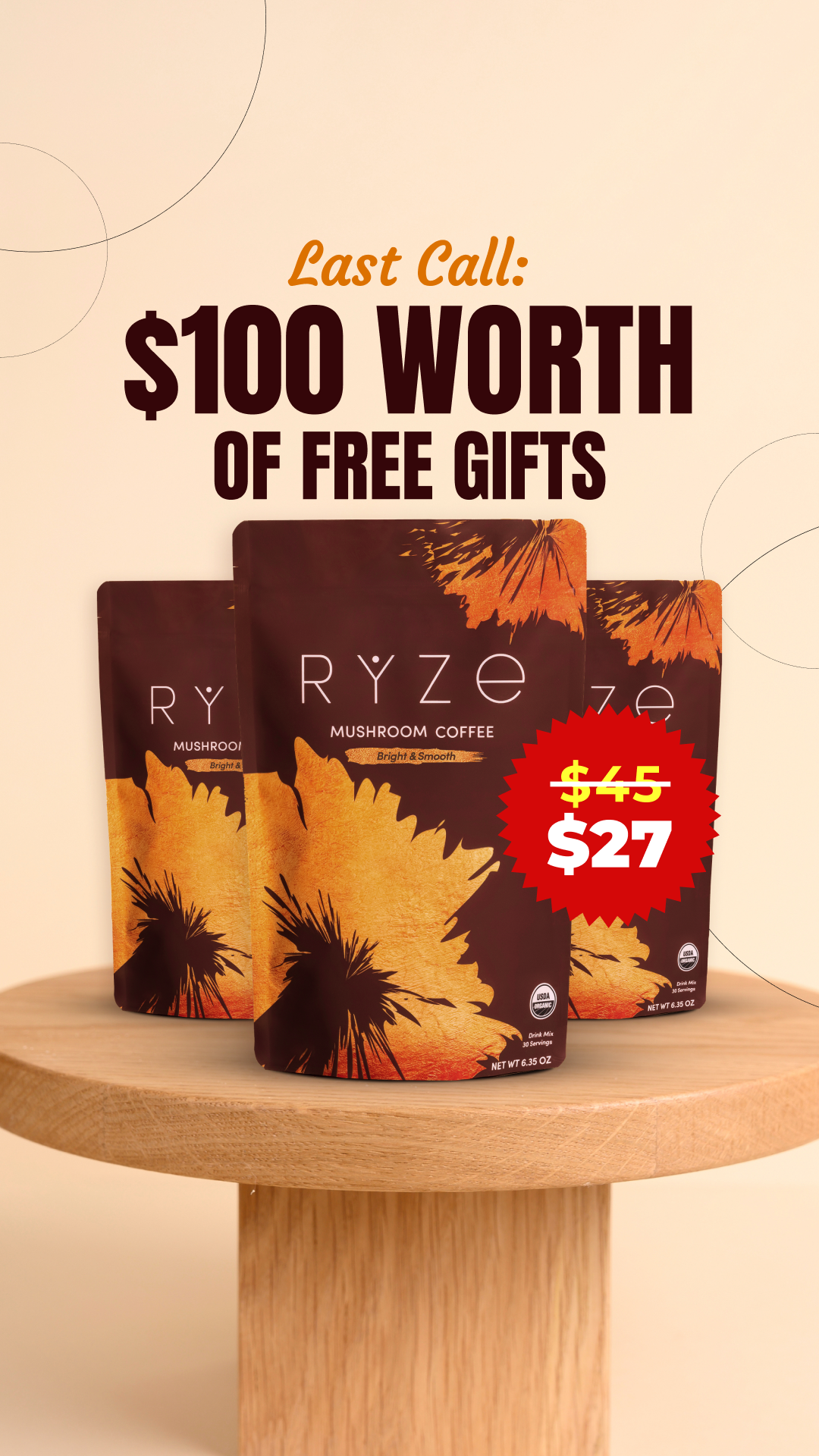 RYZE Superfoods Facebook ad