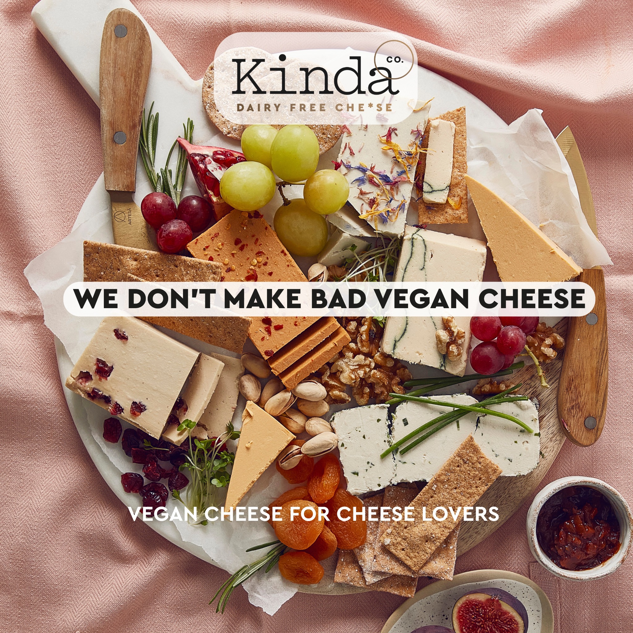 Kinda Co. Facebook ad: Award winning vegan cheese