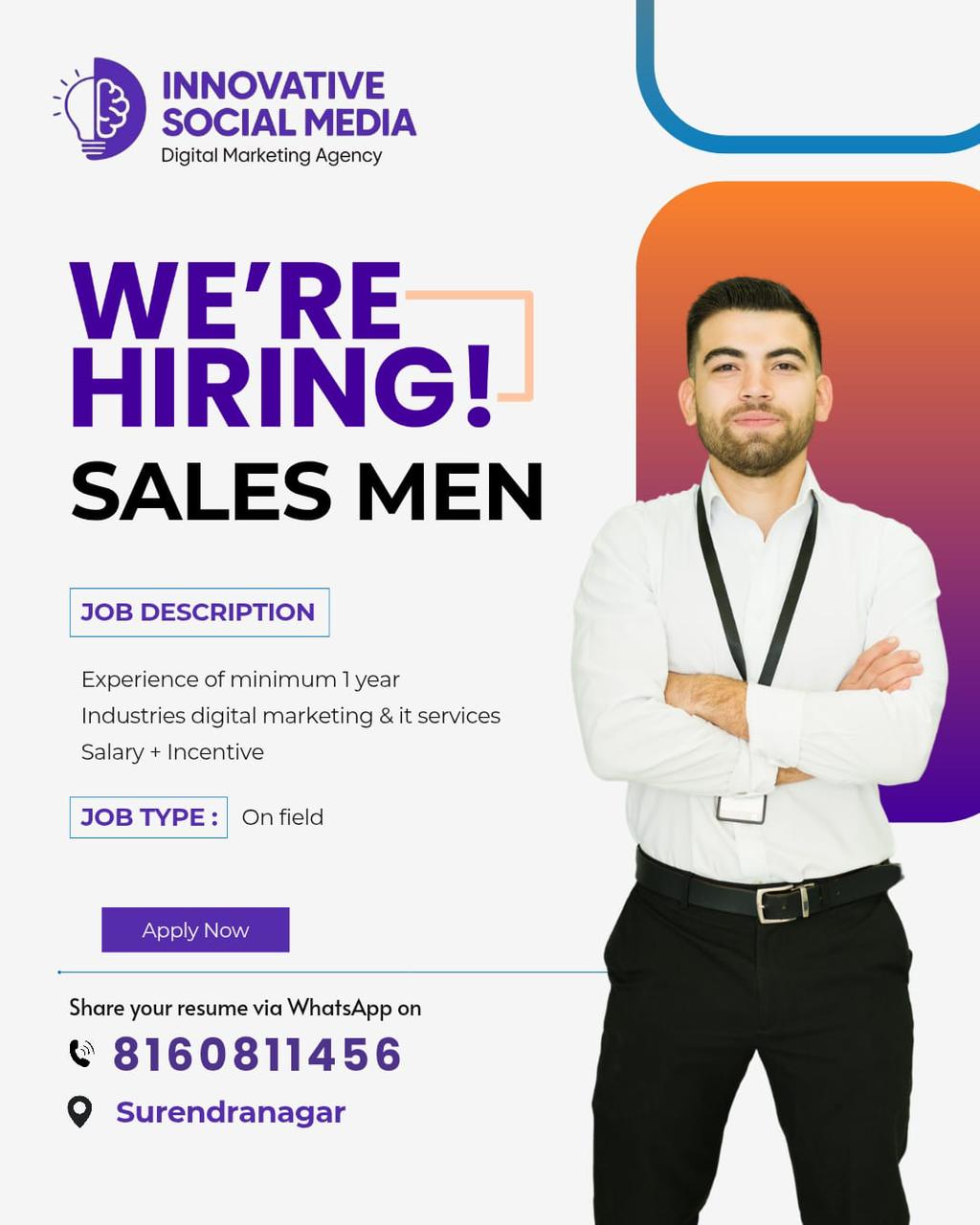 Innovative Social Media Marketing Facebook ad: Salesman Required Attractive salary + incentives.