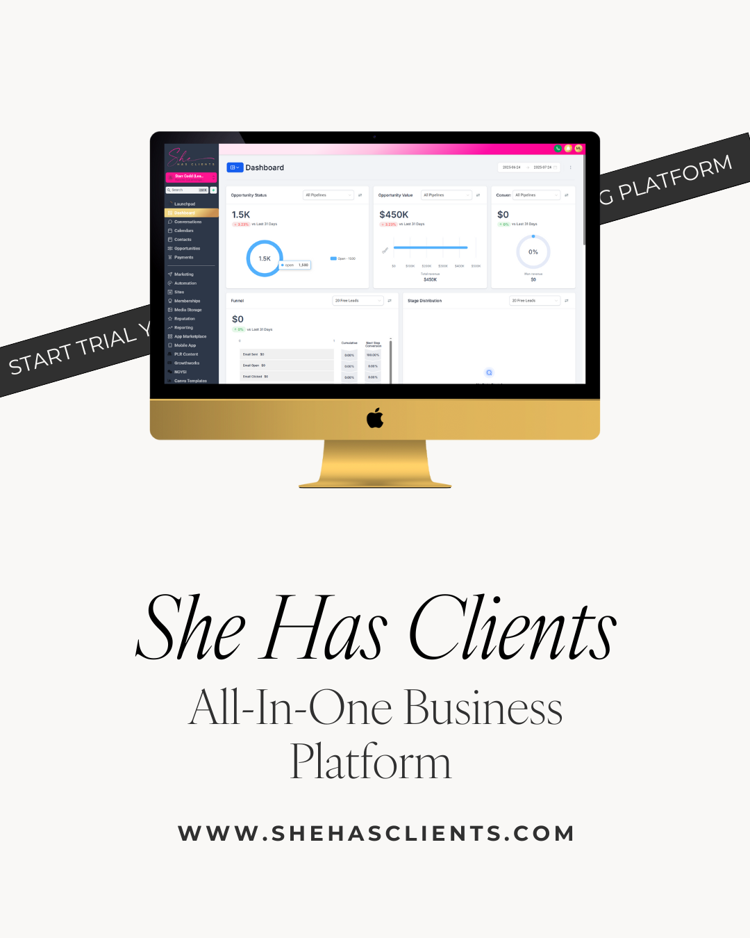 She Has Clients Facebook ad: Finally… One Dashboard That Does It All