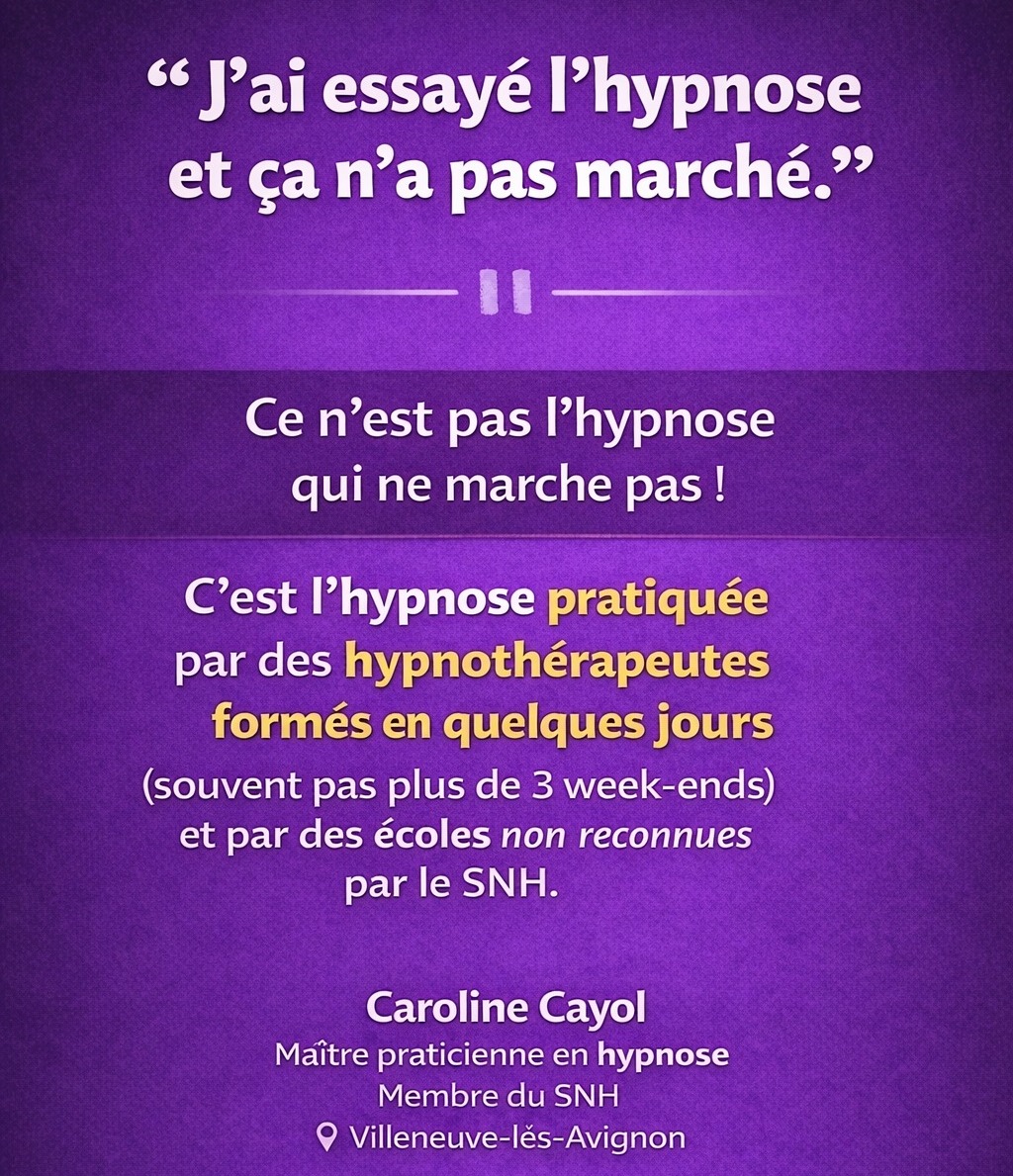 Caroline CAYOL Hypnose & EMDR Villeneuve-lès-Avignon Facebook ad: L’hypnose n’a pas marché sur vous?