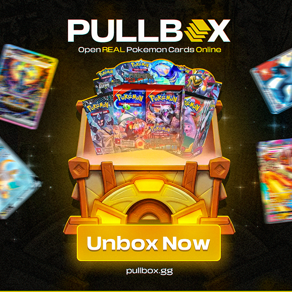 Pullbox.gg Facebook ad: Open Pokemon Packs Online