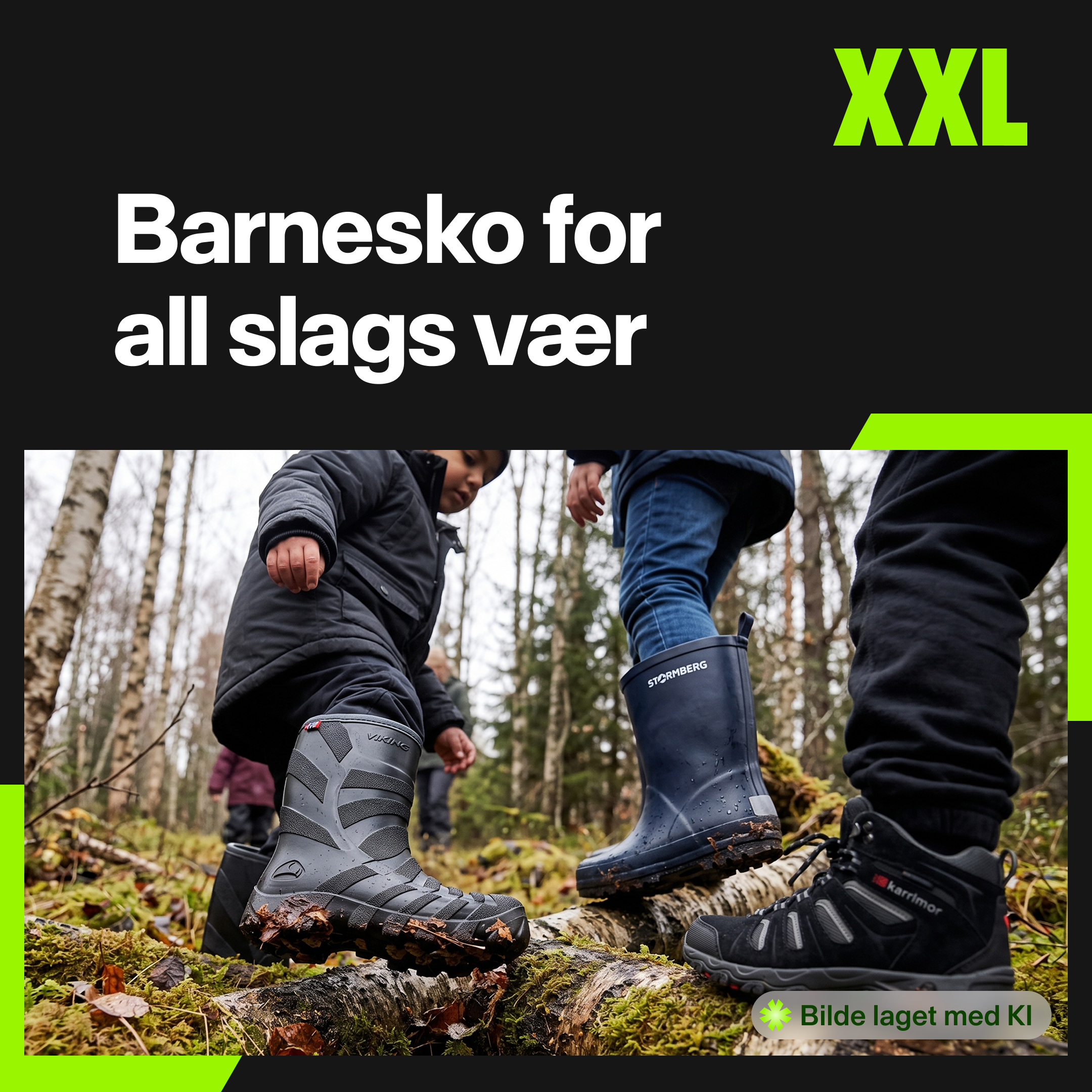 XXL Sport & Villmark Facebook ad: Riktige sko, uansett vær