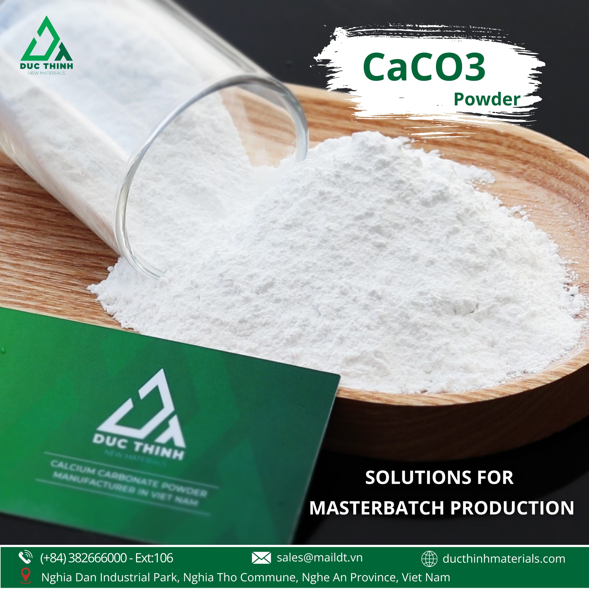 Duc Thinh Mineral Export Facebook ad: CaCO₃, An Optimal Solution for Masterbatch Production
