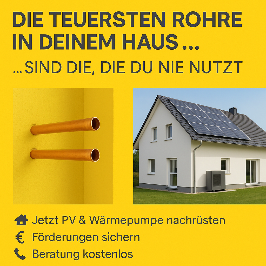 SIKO - mit dem Tiroler K Facebook ad: Jetzt Leerverrohrung für Solar oder Wärmepumpe nutzen