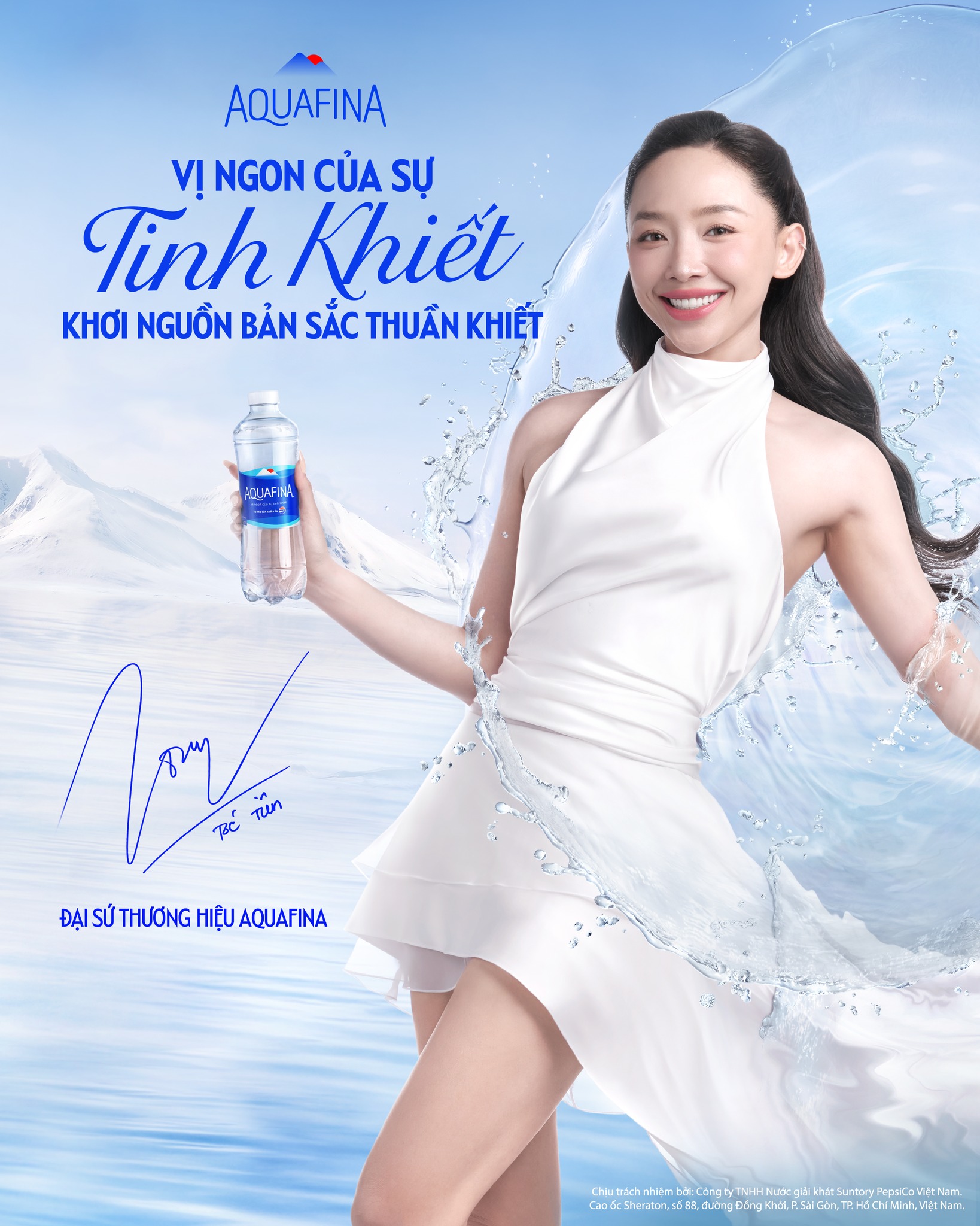 Aquafina Vietnam Facebook ad: AQUAFINA CHÀO ĐÓN ĐẠI SỨ THƯƠNG HIỆU TÓC…