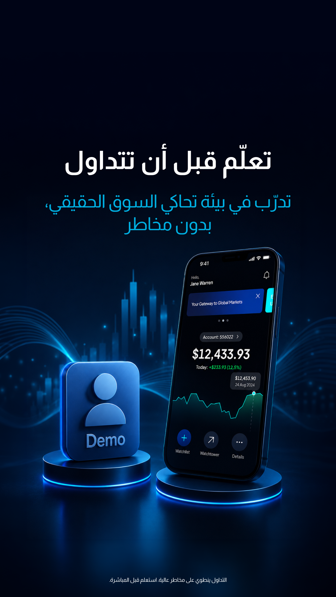 CFI Group Arabic Facebook ad: افتح حسابك تجريبي في الأردن