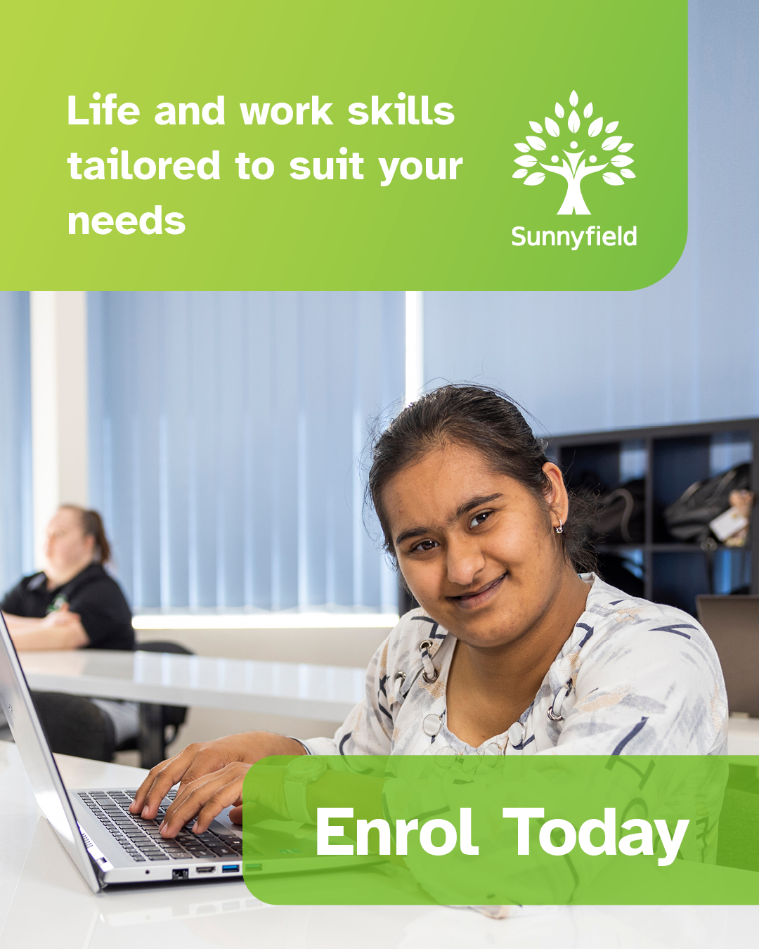 Sunnyfield Disability Services Facebook ad: Your future is waiting.