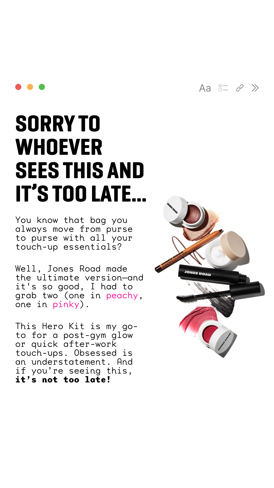 Jones Road Beauty Facebook ad