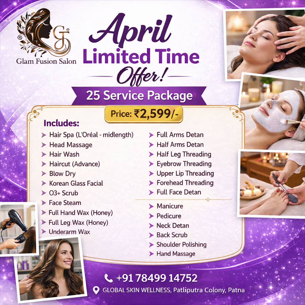 Glam Fusion Salon Patna Facebook ad: Book Appointment