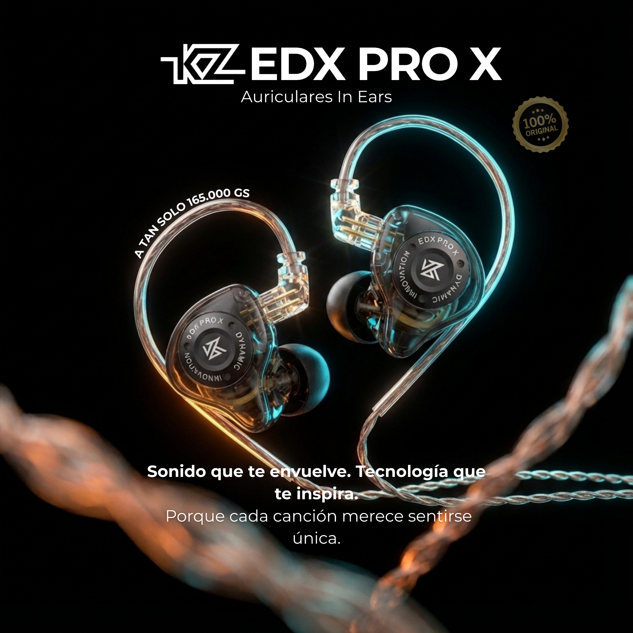 CheTienda PY Facebook ad: KZ EDX Pro X, Graves potentes y claridad…
