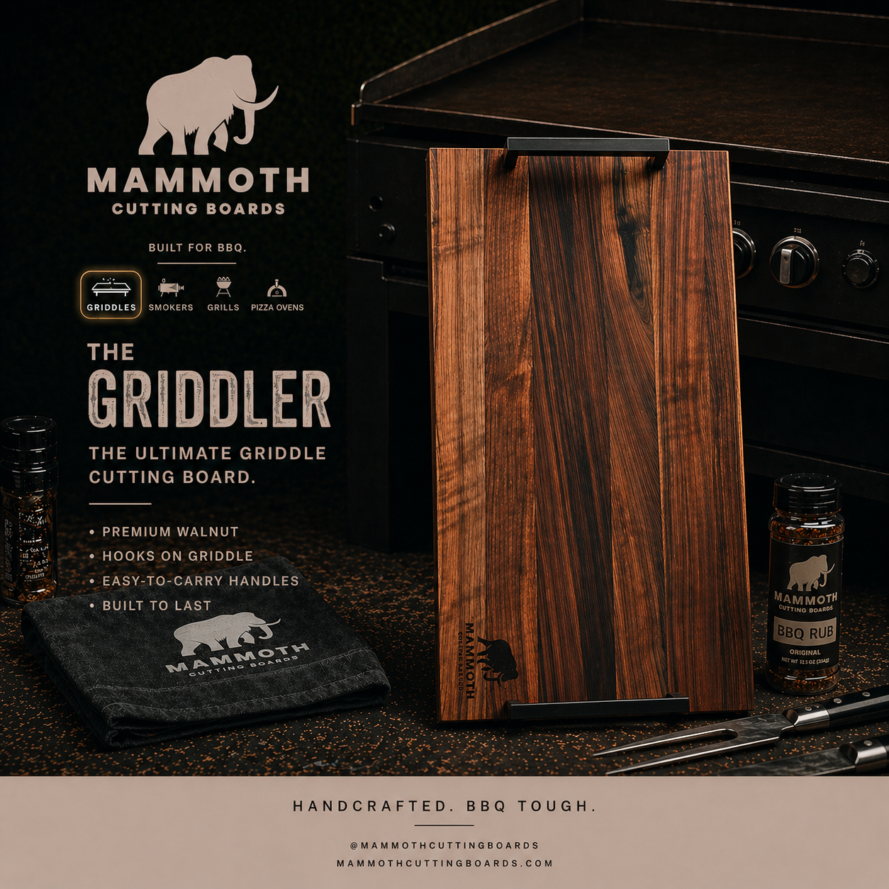 Mammoth Cutting Boards Facebook ad from Apr 29, 2026