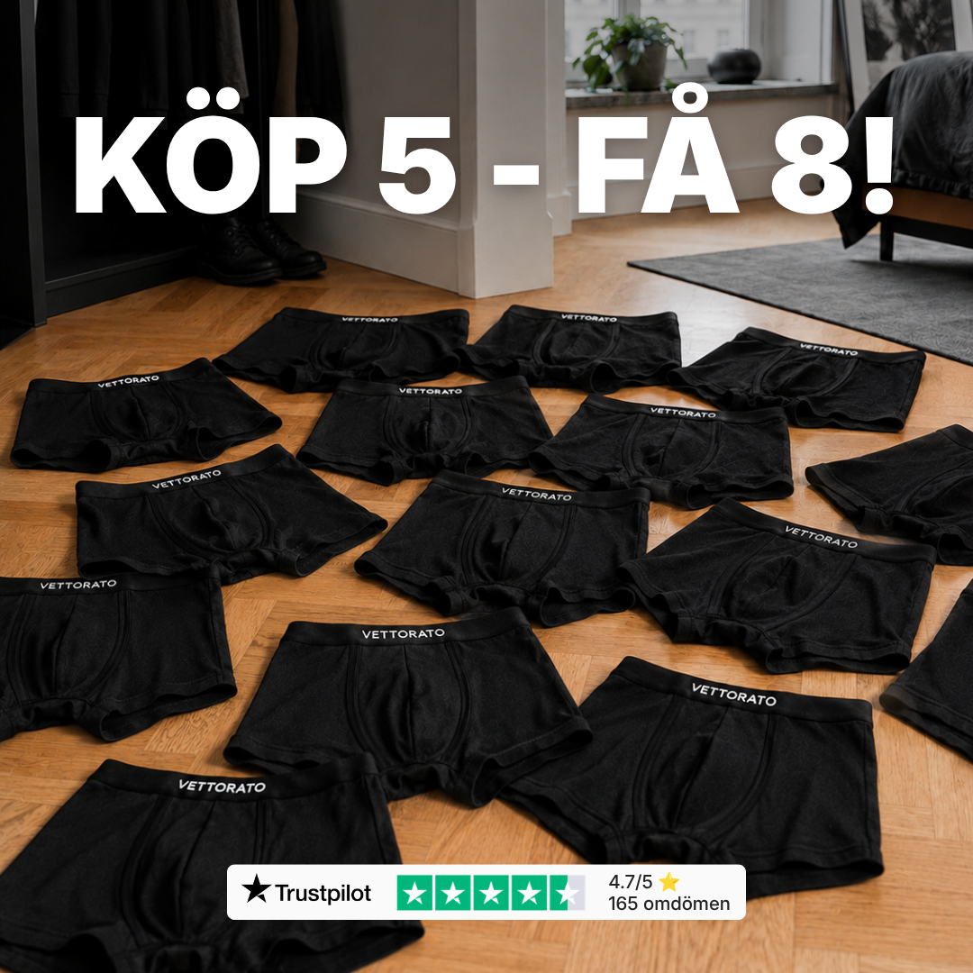 Kalsongshopen Facebook ad: Köp 5, få 8 kalsonger