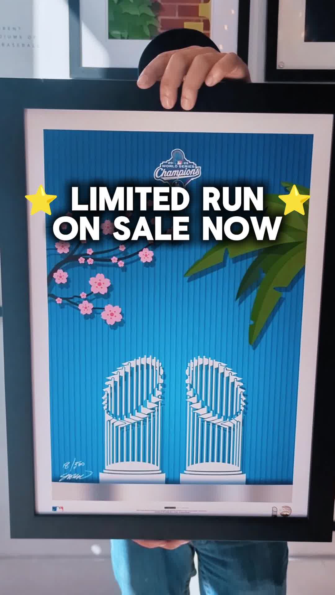 S. Preston Art + Designs Facebook ad: 2025 Dodgers World Series Print Now Available