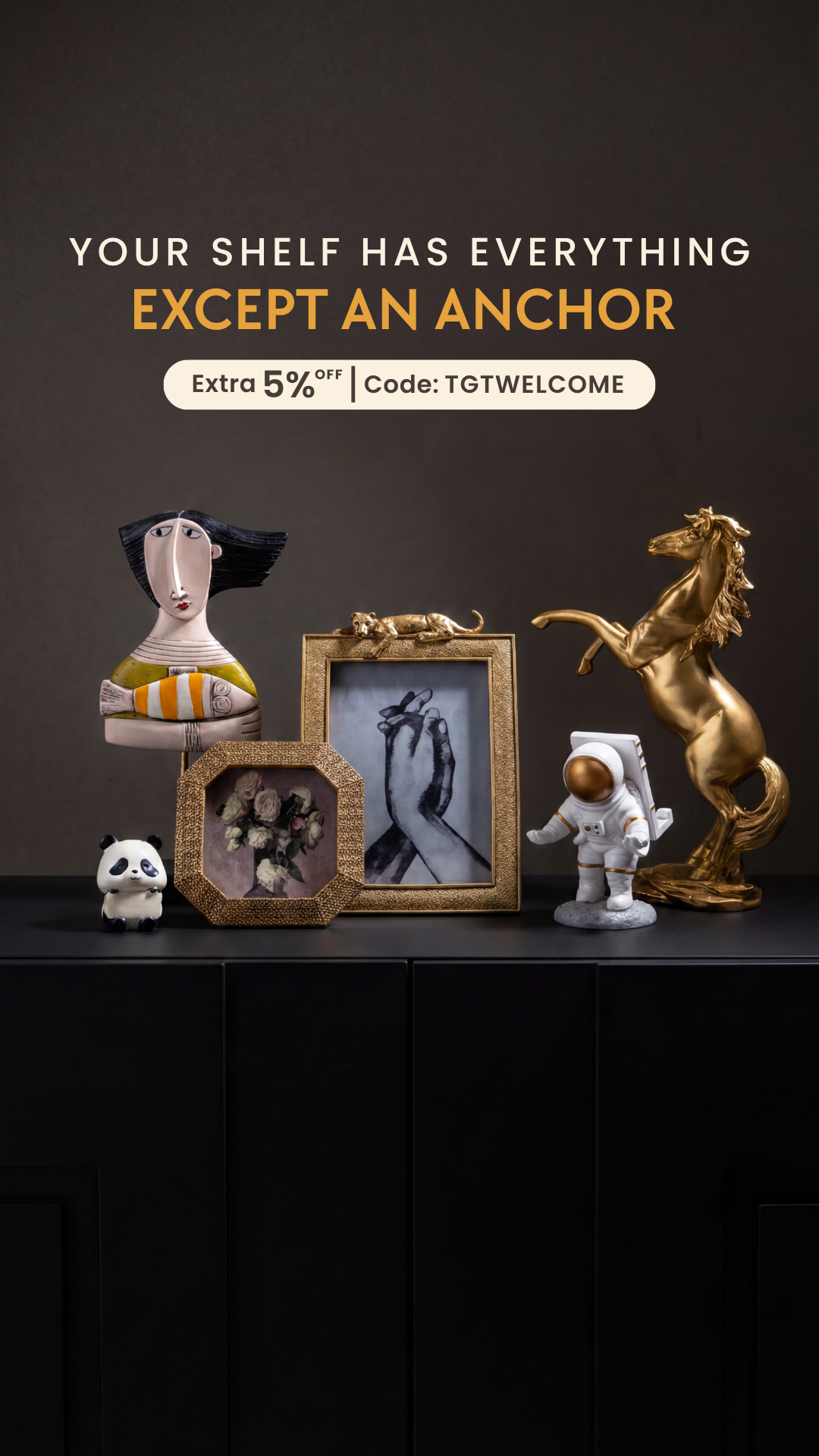 The Golden Theory Facebook ad: One piece. Entire room shifts