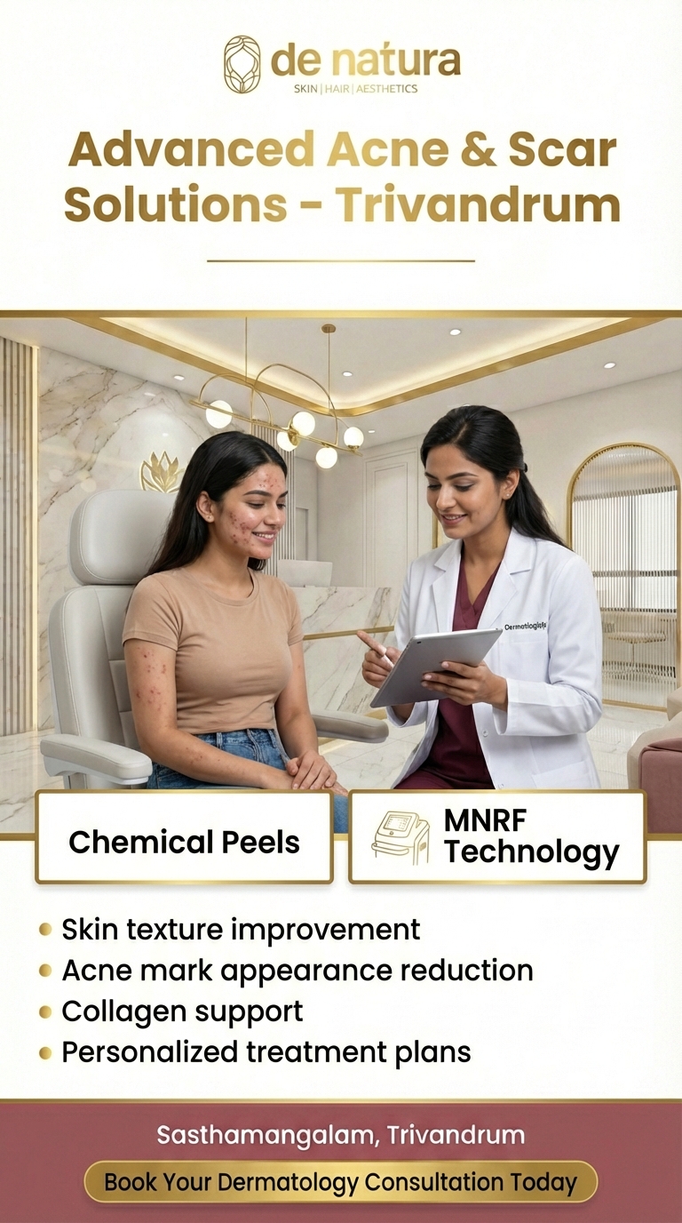 De Natura Aesthetics Facebook ad: Doctor supervised Therapy in Trivandrum