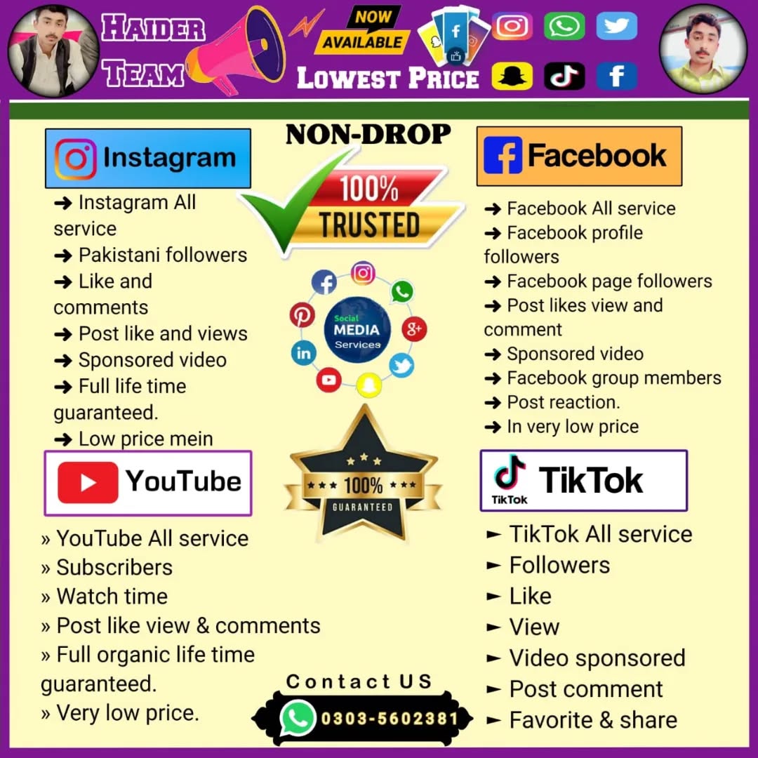 adnanhaider549 Facebook ad: Social media All service available in low price…