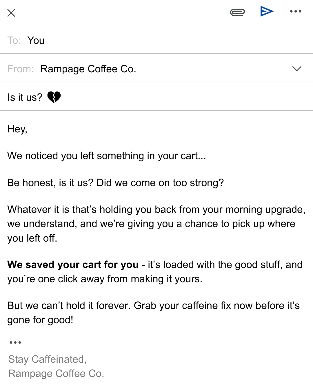 Rampage Coffee Co. Facebook ad
