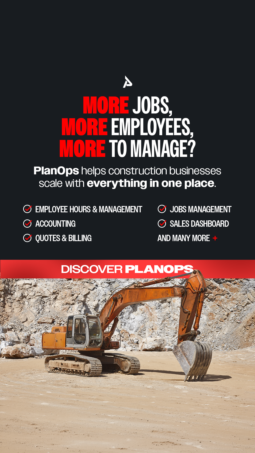 PlanOps. Facebook ad: Send your quote before you leave the job site