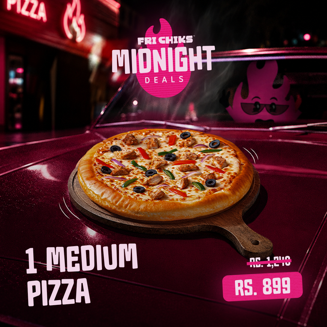 Fri-Chiks pvt Ltd. Facebook ad: Midnight Pizza Fix For Less