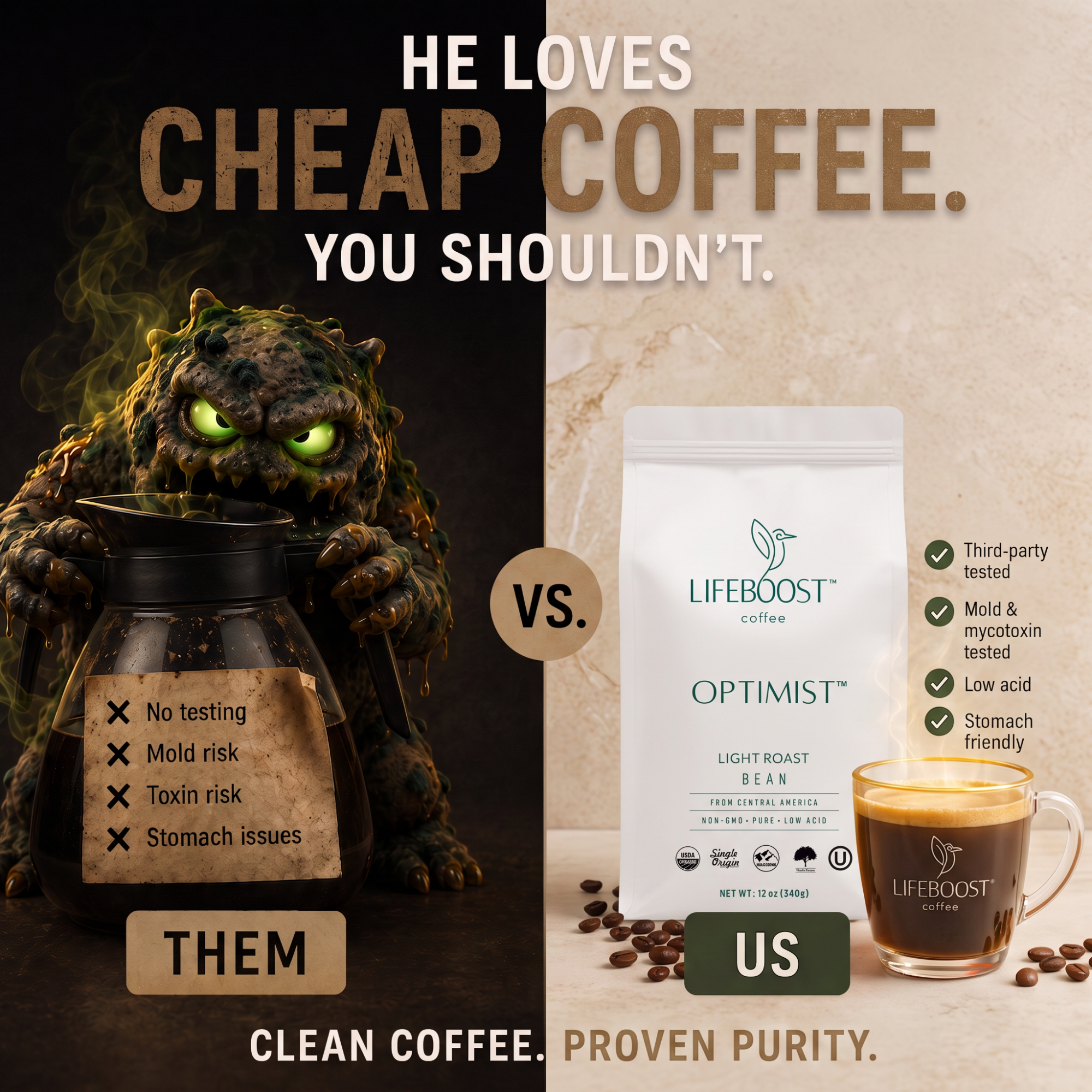 Lifeboost Coffee Facebook ad