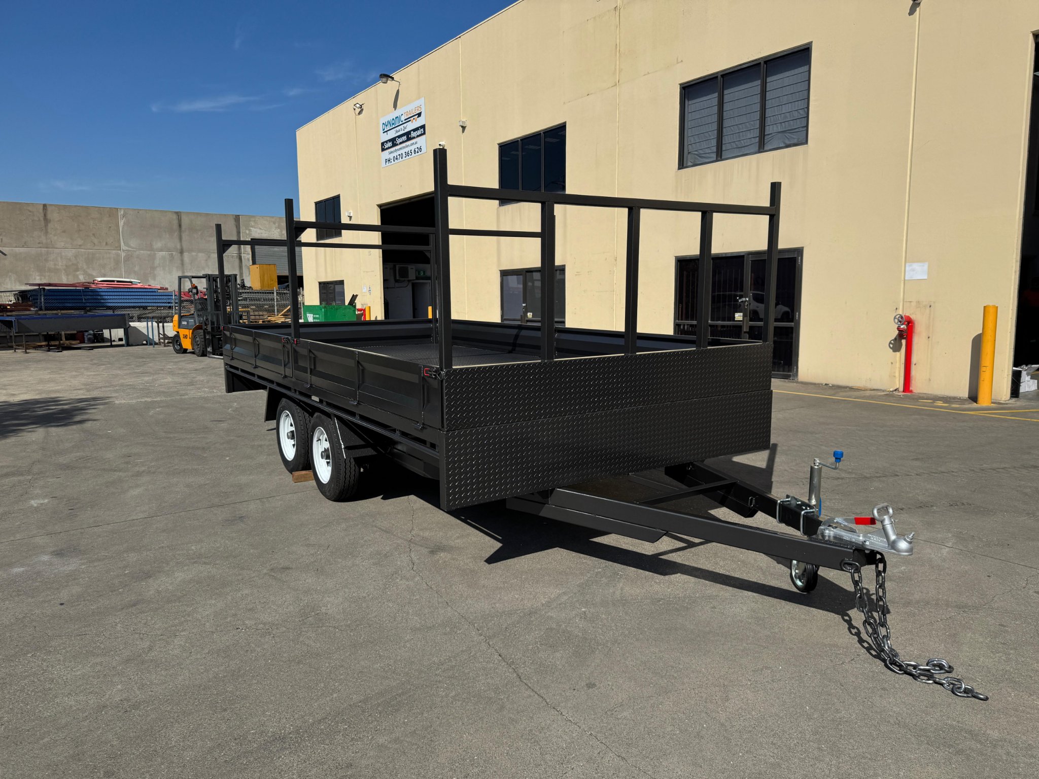 Parth Sondhi Facebook ad: 2026 Dynamic Trailers 4.8m x 2.4m flat top trailer/ 3500…