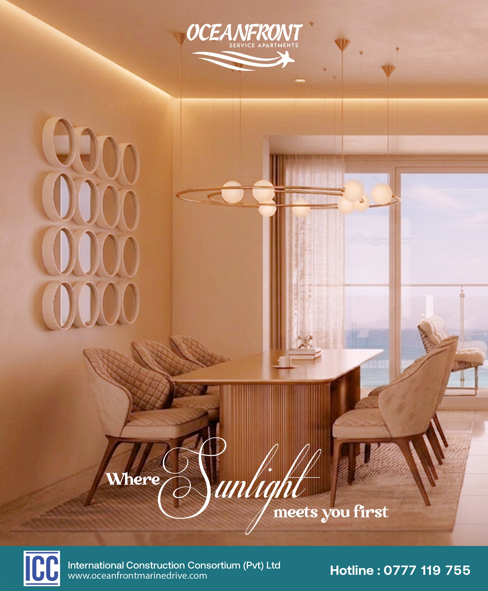 Oceanfront Condominiums Facebook ad: Morning light, sea views, and interiors designed to…