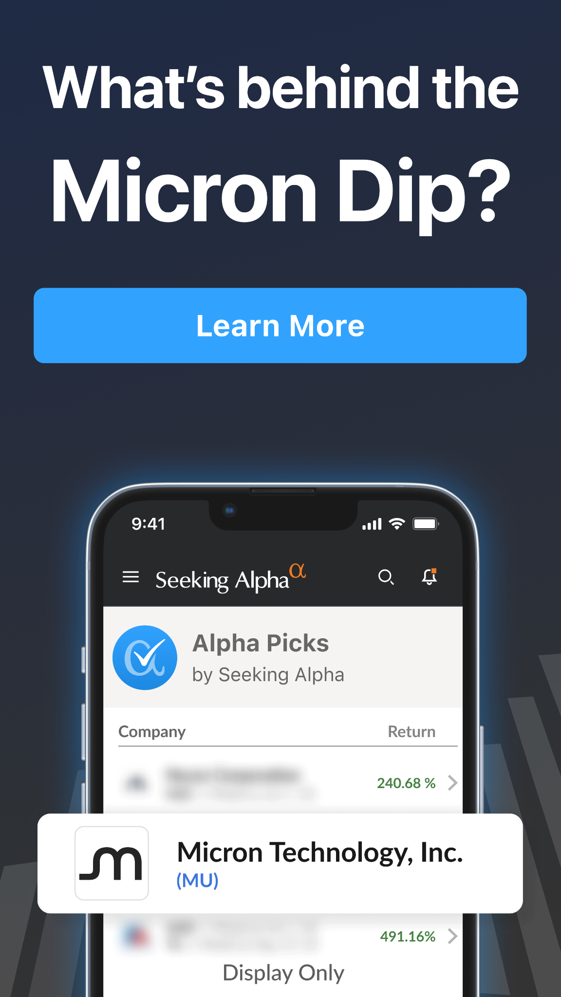 Seeking Alpha Facebook ad