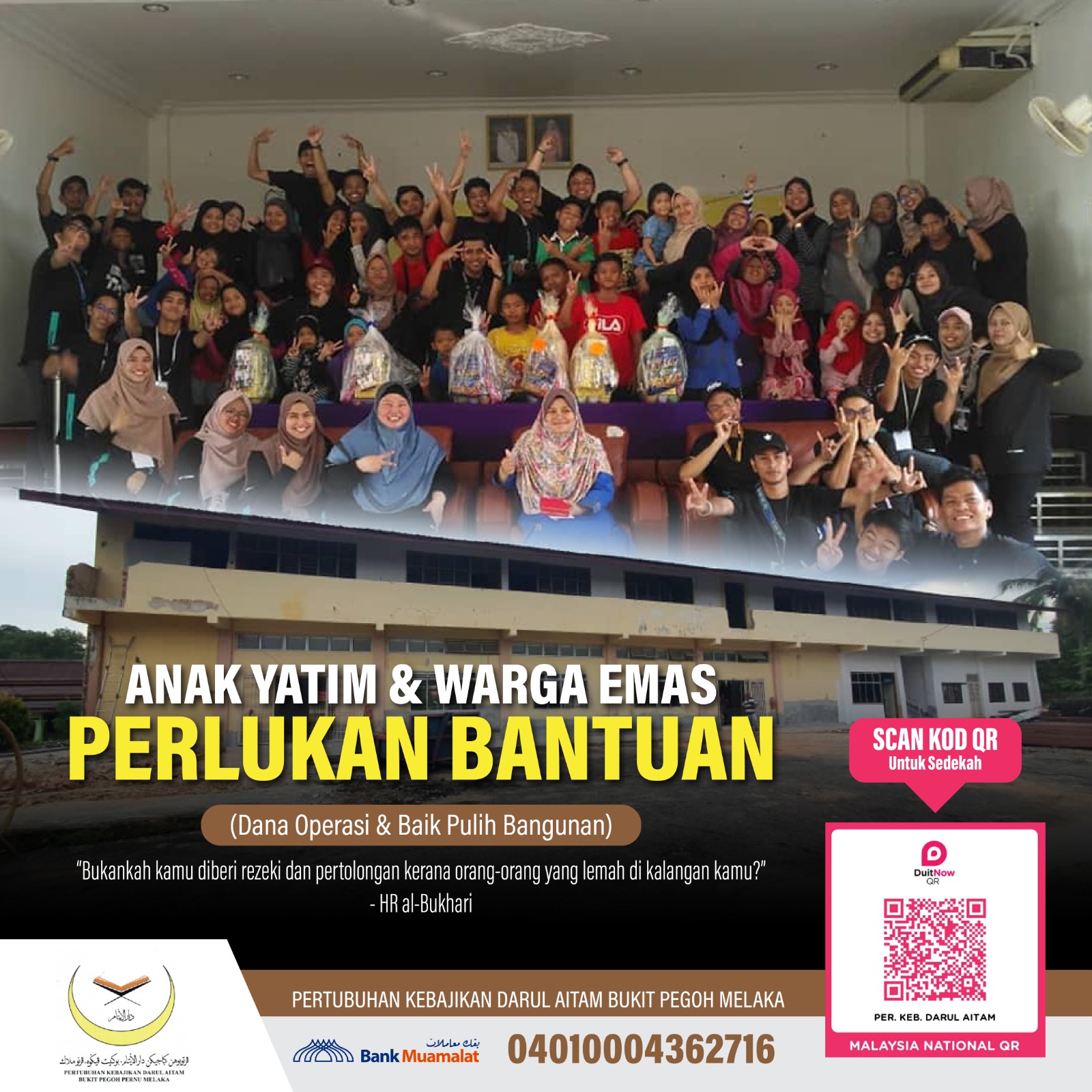 Rumah Anak-anak Yatim Darul Aitam Kg. Bukit Pegoh Pernu Melaka Facebook ad: Bantu 70 Anak Yatim & Asnaf, Klik
