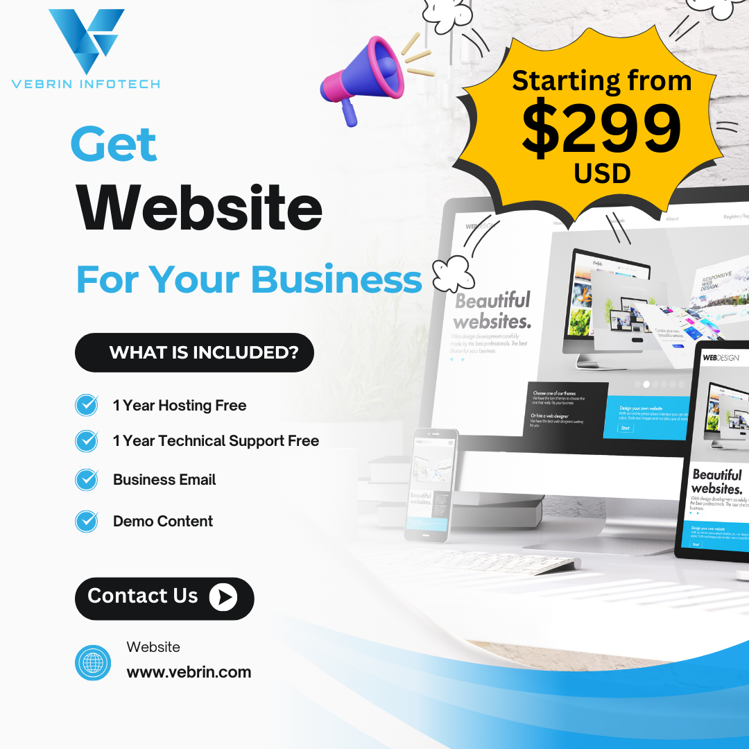 Vebrin Facebook ad: Get website for your business, starting from $299…