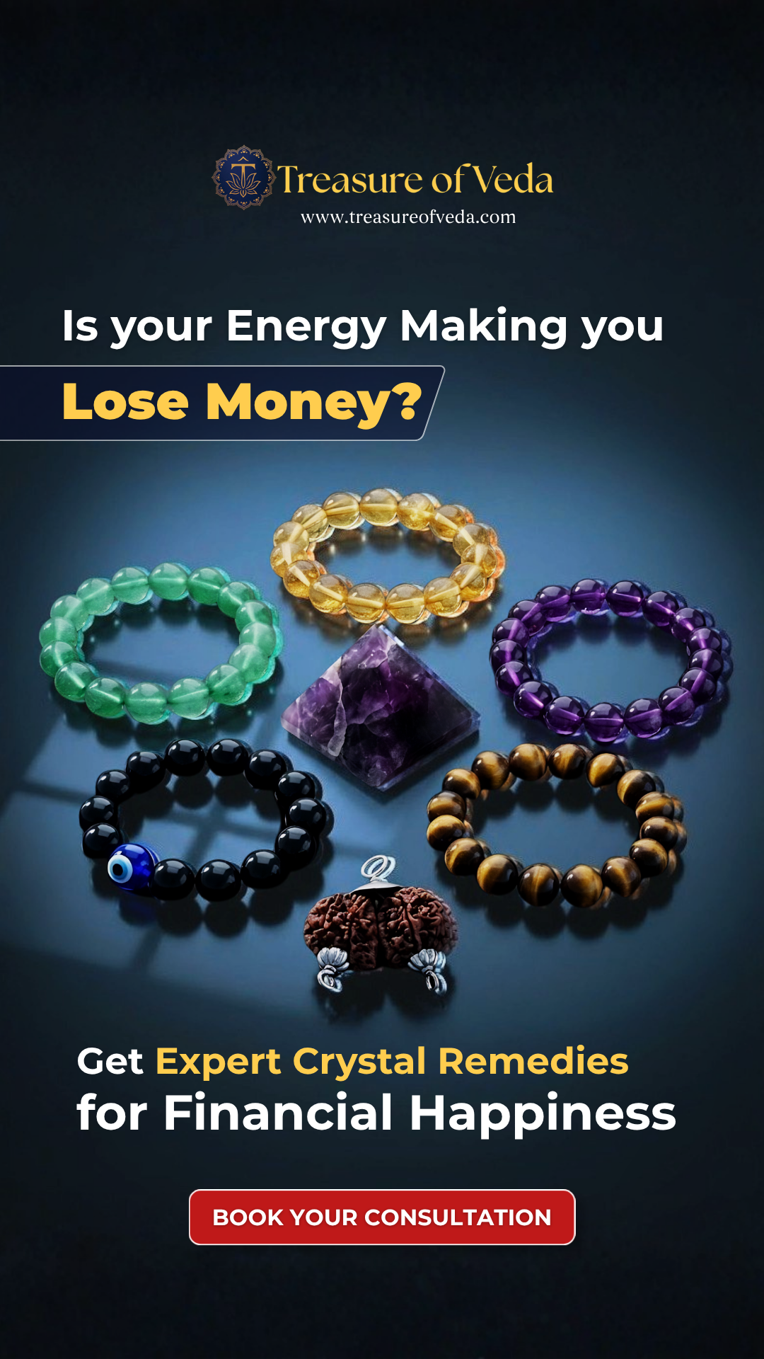 Treasure Of Veda Facebook ad: Book Your Personalized 1 on 1 Consultation