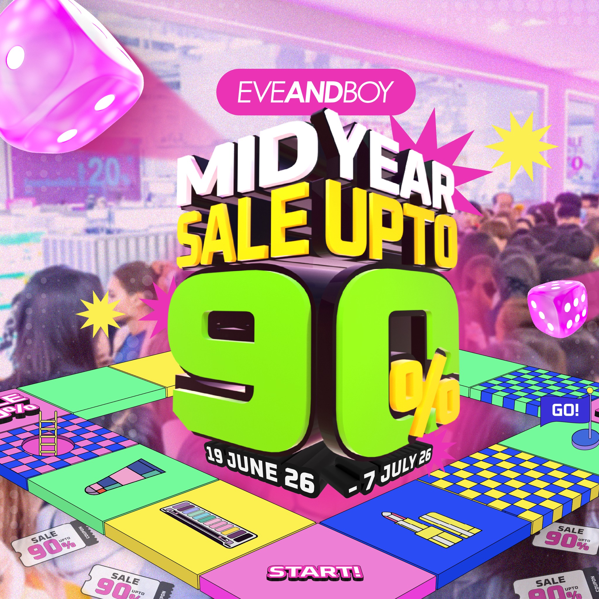 Eveandboy Facebook ad: EVEANDBOY MID YEAR SALE 2026