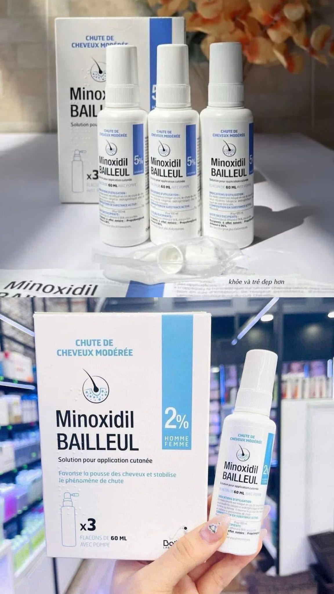 MinoxidilBailleul 5% Pháp. Thuốc Kích mọc Râu - Tóc trị hói đầu Facebook ad from May 14, 2026