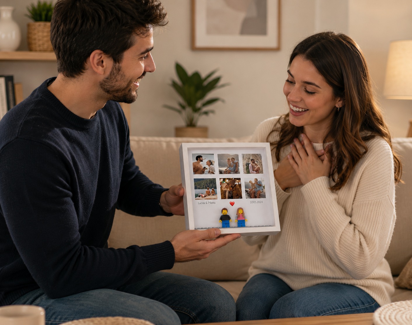RegaloOriginal.com Facebook ad: ¡Marco con Minifiguras Pareja!