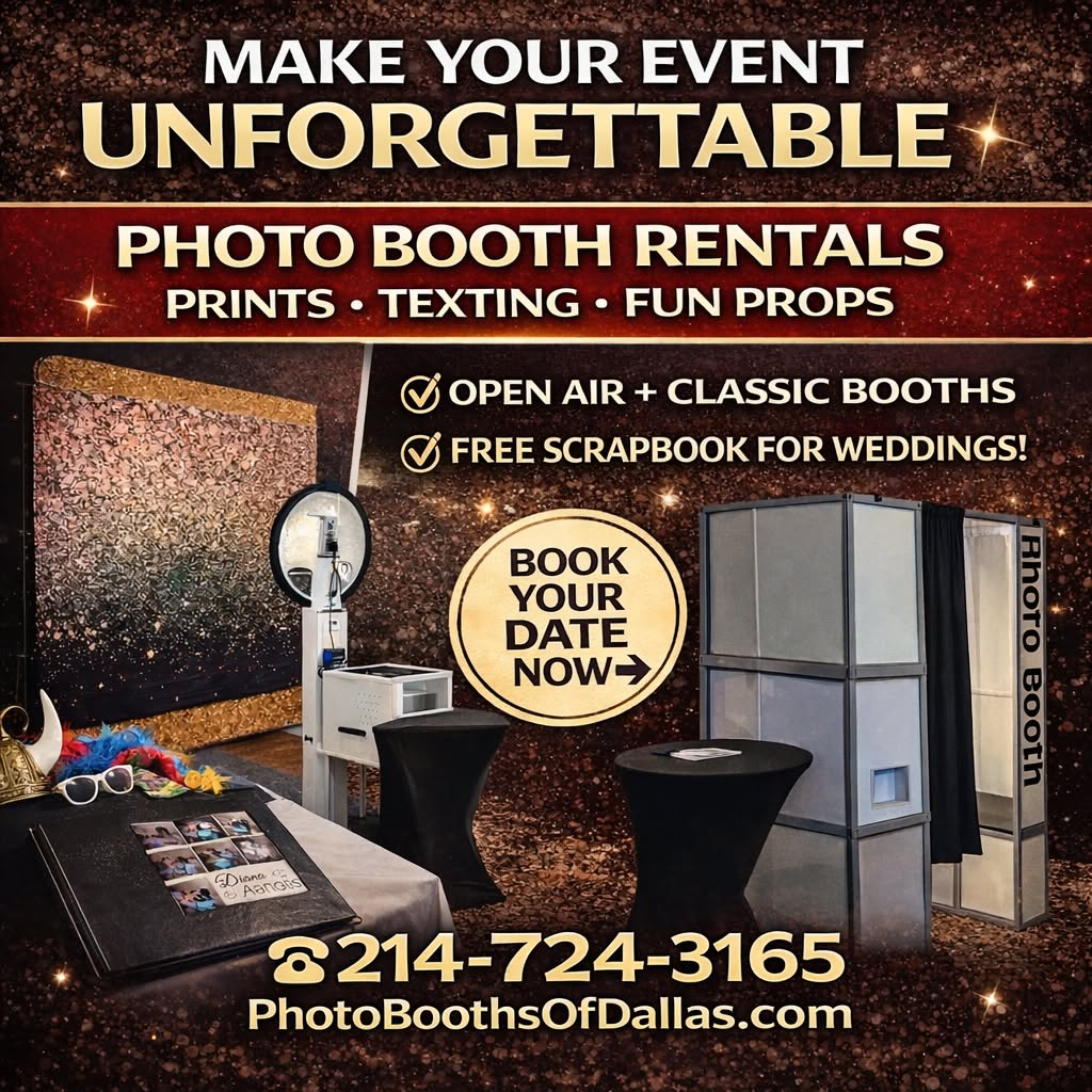 Photo Booths of Dallas Facebook ad: The Most Affordable Photo Booth Rental Company In…