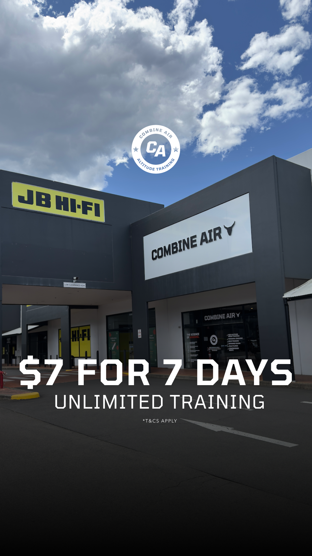 Combine Air Penrith Facebook ad: $7 for 7 Days