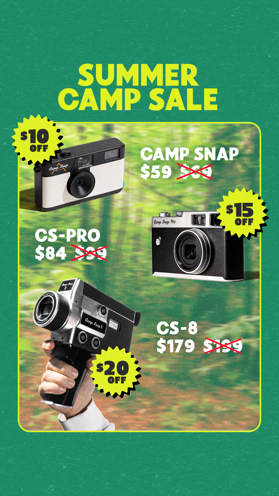 Camp Snap Camera Facebook ad