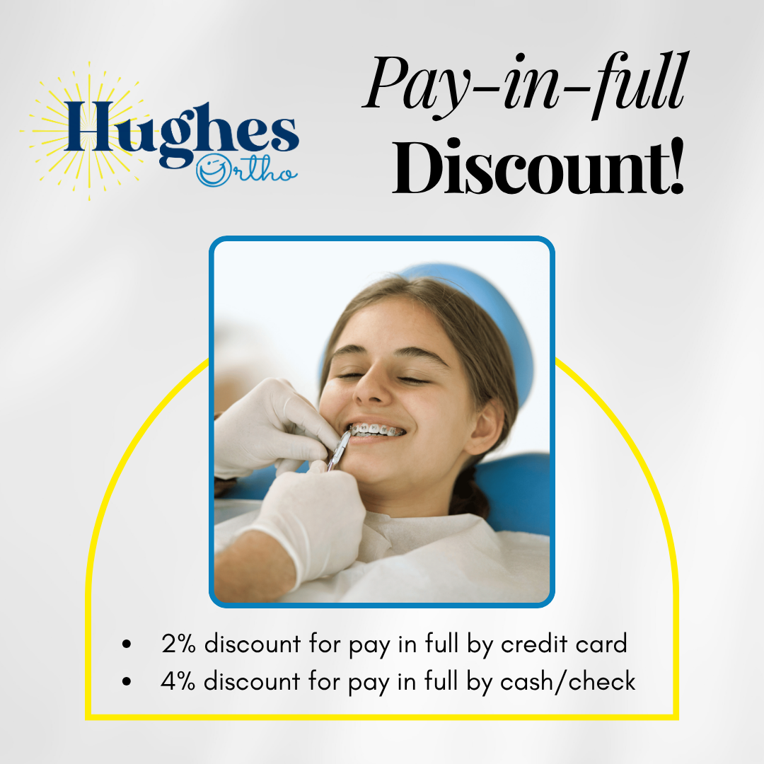 Hughes Orthodontics Facebook ad: Smile Now, Save Big Hughes Orthodontics