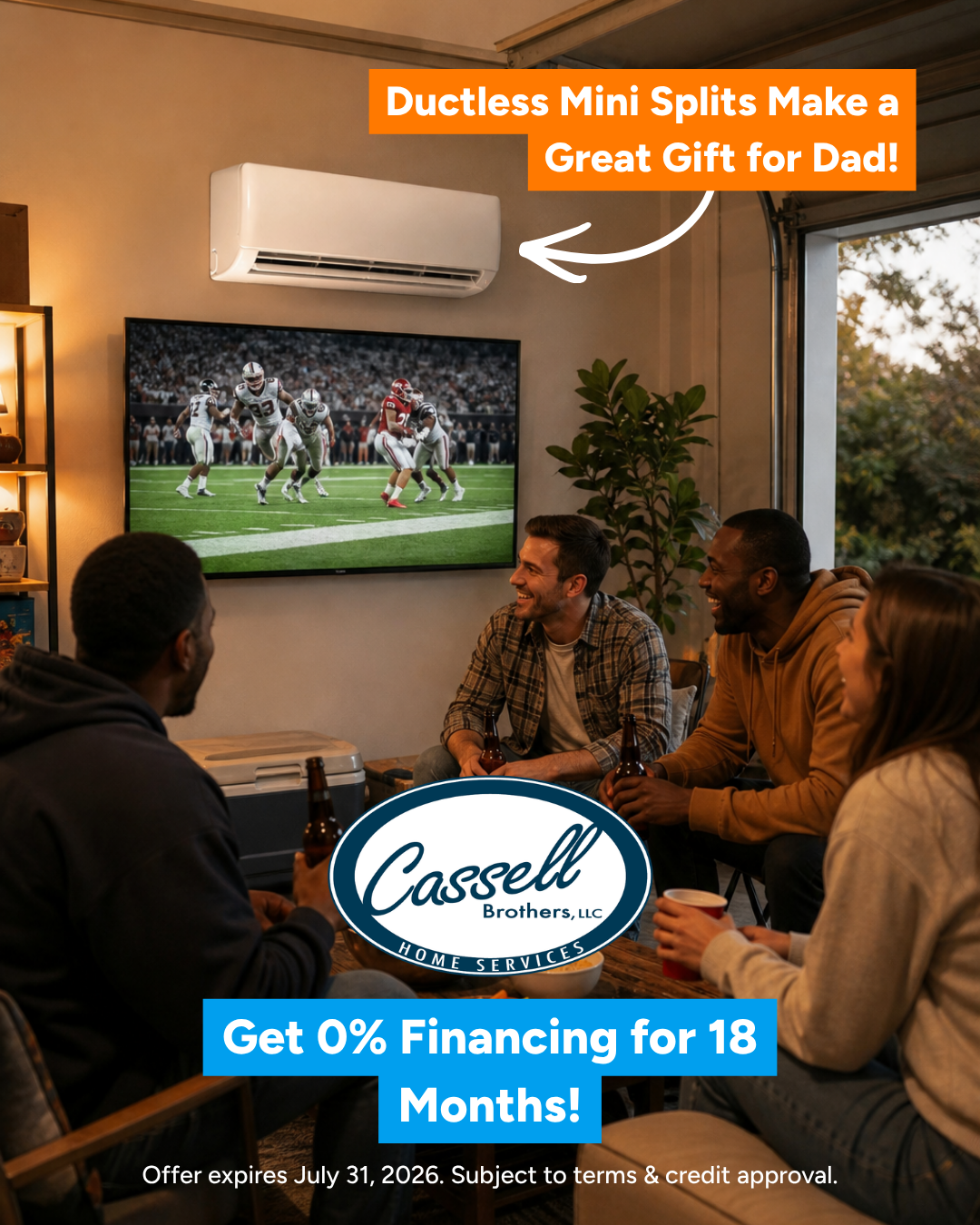 Cassell Brothers Home Services Facebook ad: Upgrade Dad's Space This Father's Day