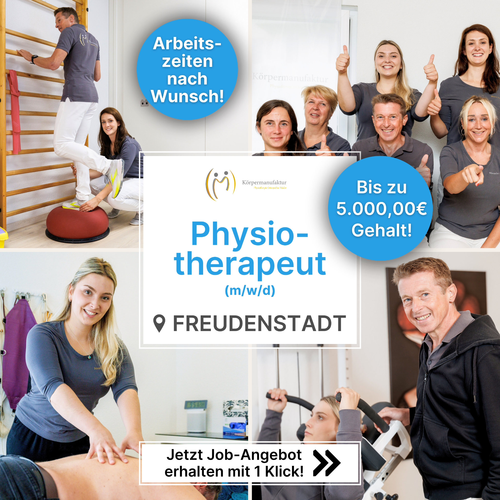 Candidate Flow Jobs: Physio Facebook ad: Bald wechsle ich…, Warum nicht heute?