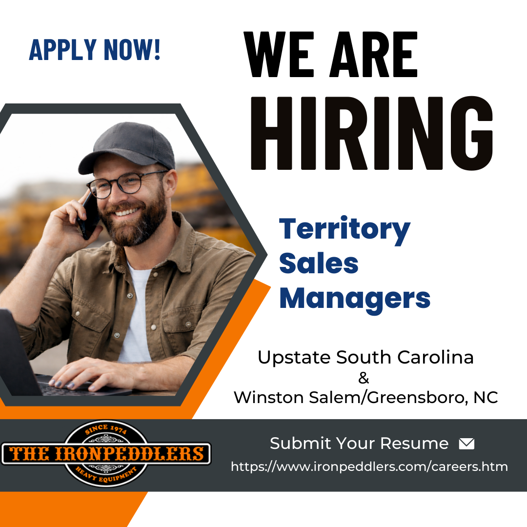 The Iron Peddlers Facebook ad: We’re hiring TWO Heavy Equipment Territory Sales Managers…
