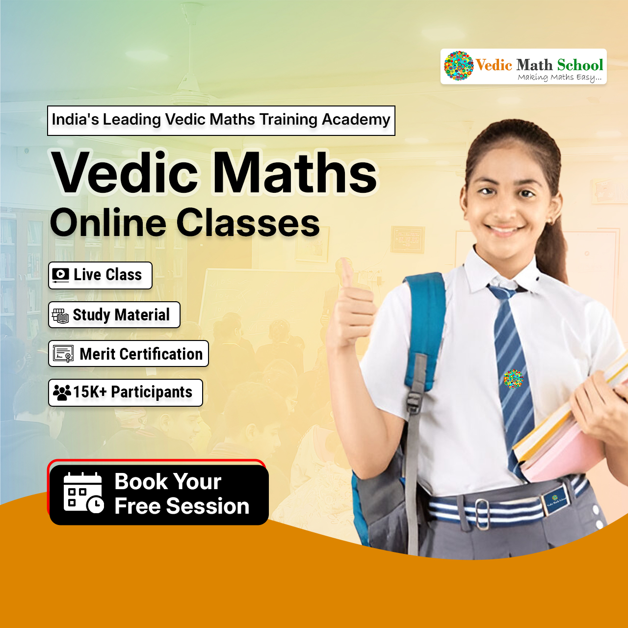 Vedic Math School Facebook ad from Mar 8, 2026
