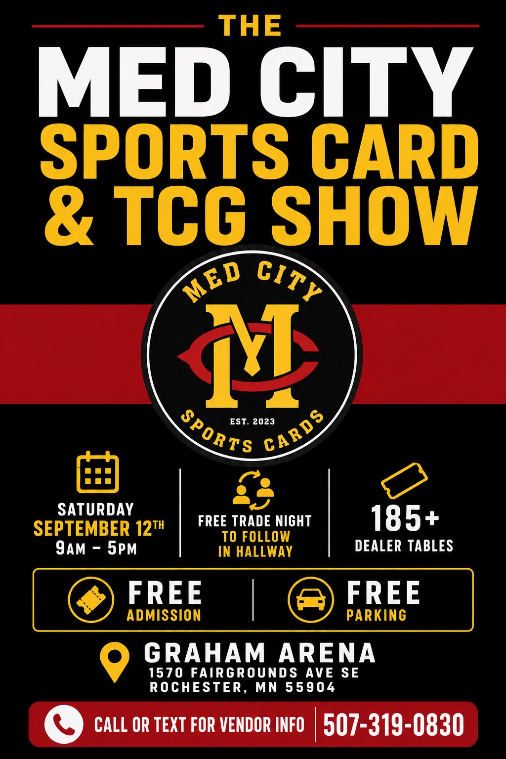 Med City Sports Cards Facebook ad: The Med City Sports & TCG Show! Free event for all ages!